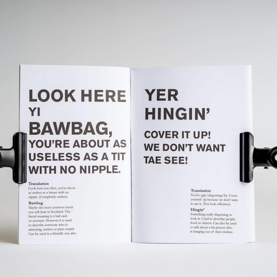 Scottish Insults Book With Translation | Funny Gift  For Scot’s| Pocket Sized Booklet
